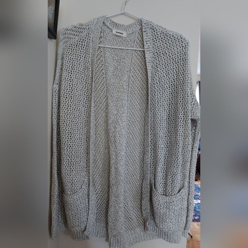 Garage Light Gray Open-Front Cardigan
